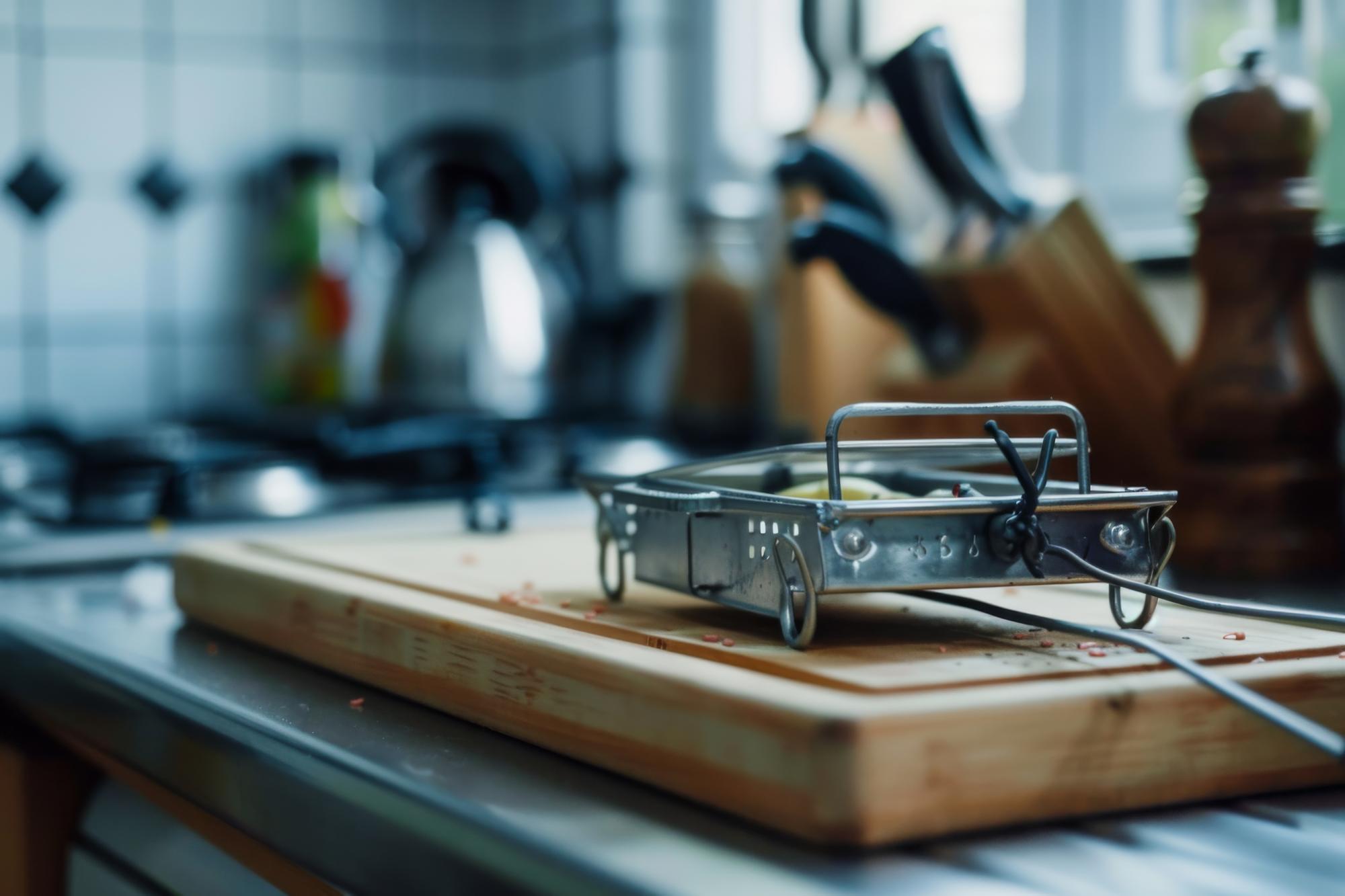 Modern kitchen with training setup