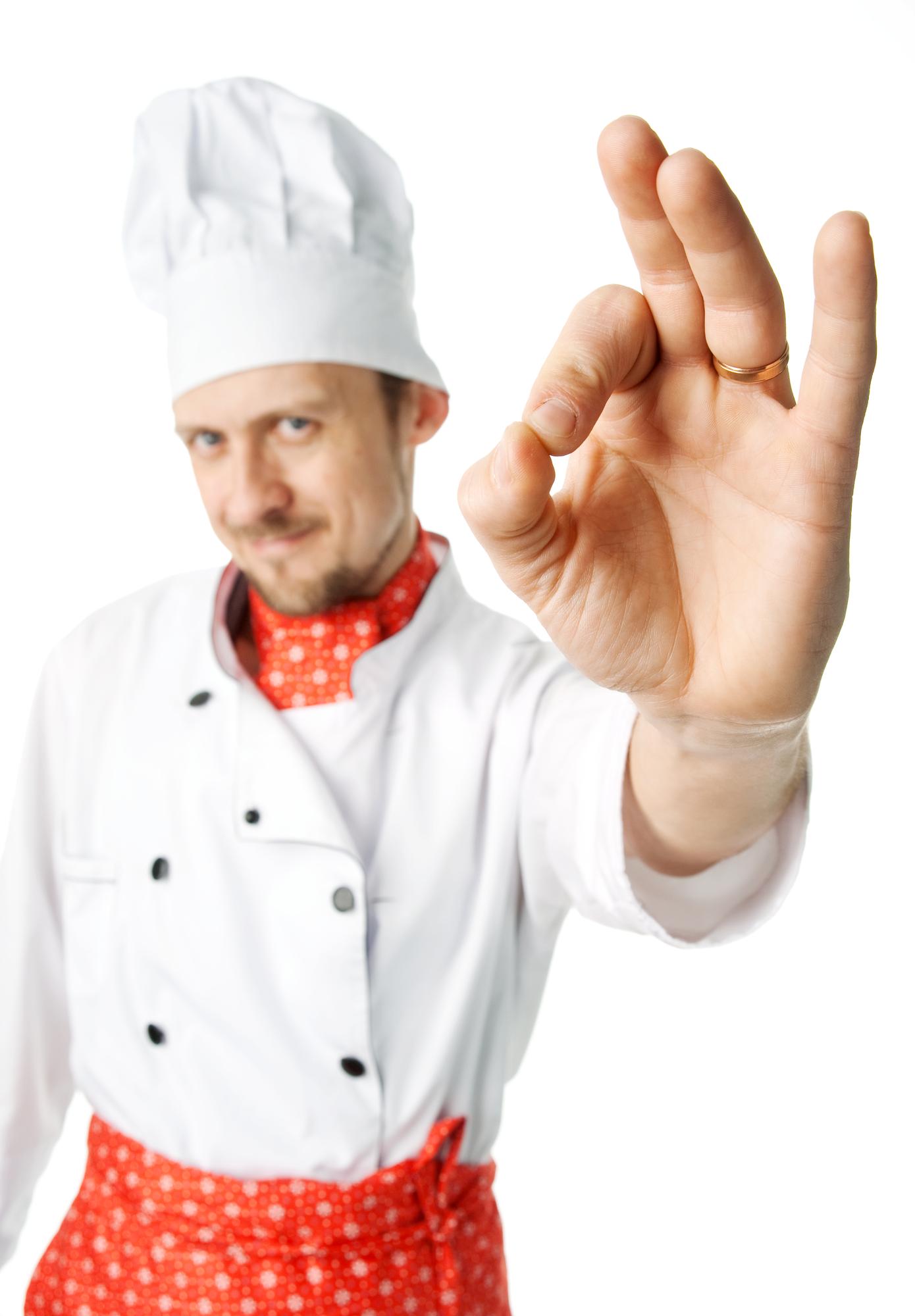 Chef demonstrating a quick cooking technique